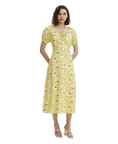 Finery London Women's Regular Jada Puff Sleeve Midi Dress