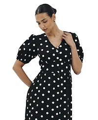 Finery London Women's Addison Polka Dot Cotton Midi Dress