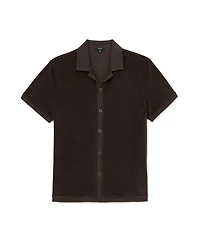 Reiss Men's Eden Cuban-Collar Short-Sleeve Cotton-Blend Towelling Shirt