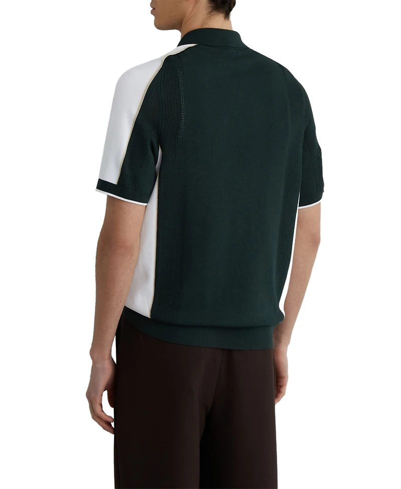 Reiss Men's Farley Slim-Fit Colour-Block Polo Collar Shirt