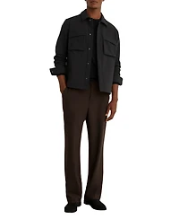 Reiss Men's Divide Utilitarian Soft-Fleece Lined Twin-Pocket Overshirt