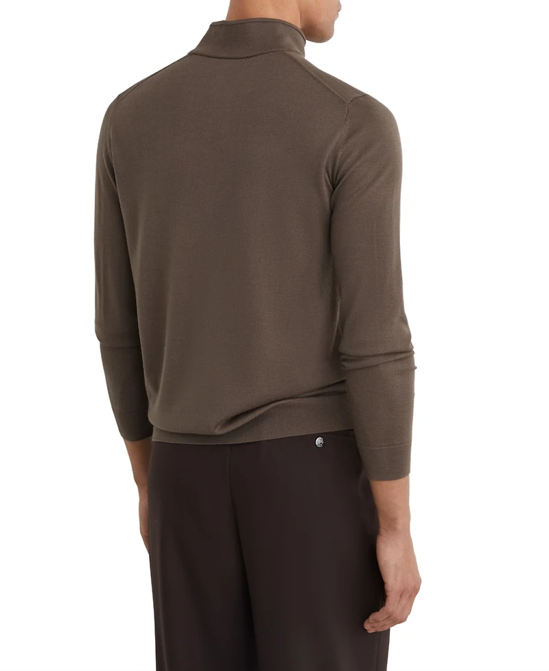 Reiss Men's Farnham Merino Wool Slim-Fit Funnel-Neck Half-Button Jumper Sweater