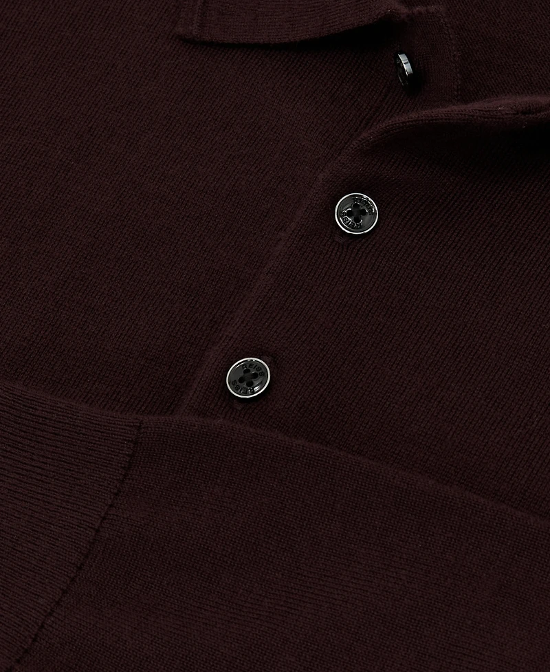 Reiss Men's Trafford Slim-Fit Merino Wool Ribbed Polo Shirt