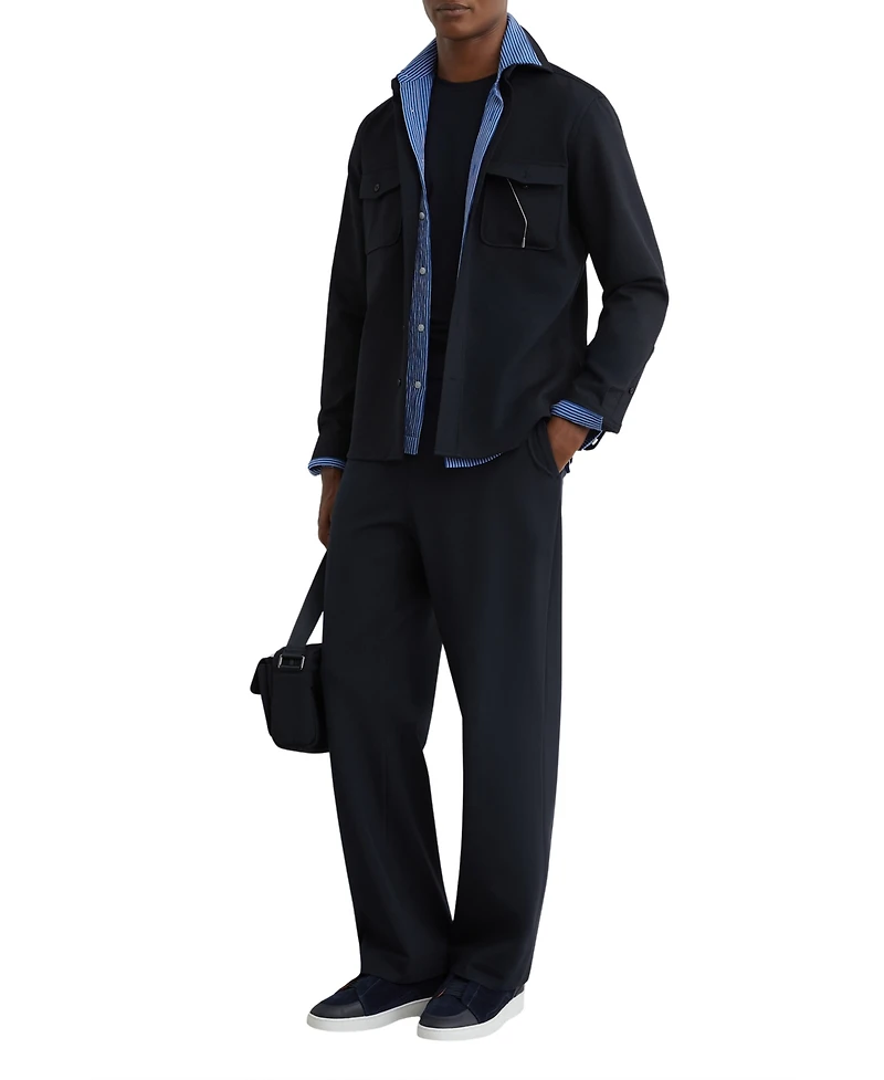 Reiss Men's Found Wide-Leg Relaxed-Fit Stretch Pants