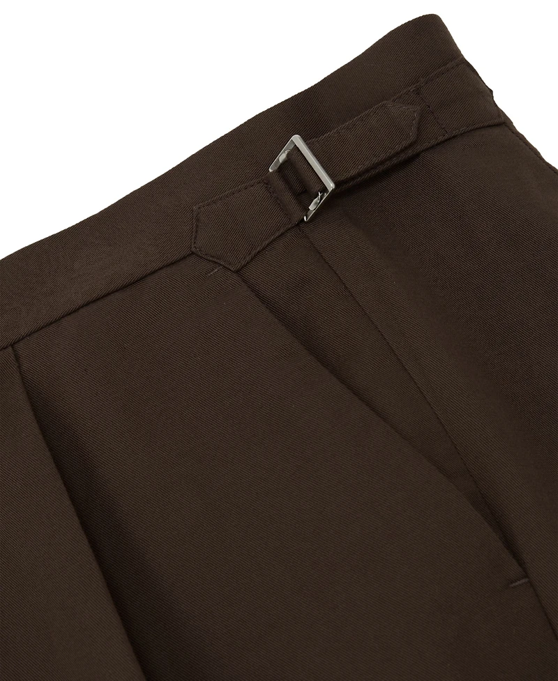 Reiss Men's Com Pleated Tapered-Fit Linen-Blend Trousers Pants