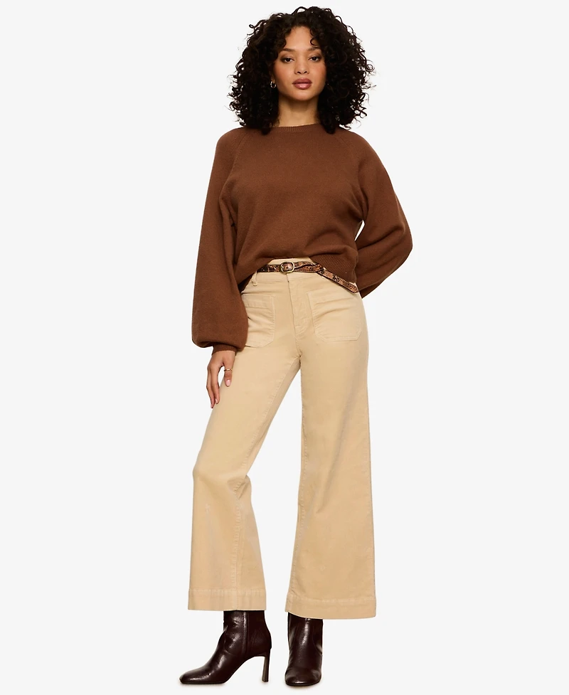 Sanctuary Women's Soft Popover Crewneck Long-Sleeve Sweater