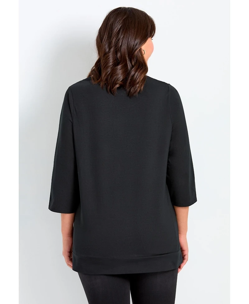Avenue Women's Plus Lace Crewneck Tee