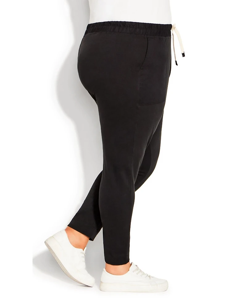 Avenue Women's Plus Contrast Pocket Knit Pant