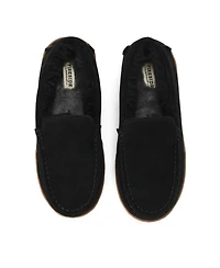 Dearfoams Fireside by Melbourne Rugged Loafer Water-Resistant Genuine Suede Slippers