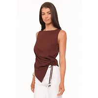 Petal and Pup Women's Heloise Boat-Neck Sleeveless Side-Tie Blouse
