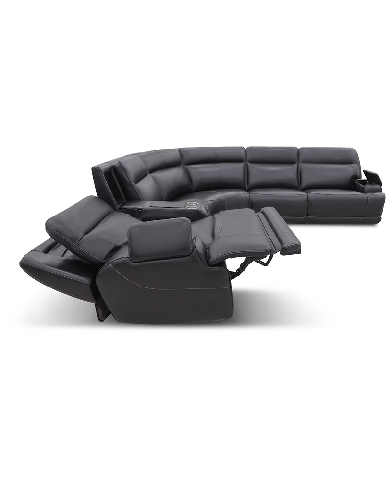 Atlas 6-Piece L-Shaped Triple Power Motion Sectional Sofa, Macy's Exclusive