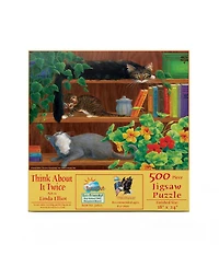 SunsOut Think About it Twice 500-Piece Interlocking Floral Jigsaw Puzzle, Ages 15+