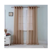 Olivia Gray Wanda Box Voile Grommet Panel Polyester Curtain Panels
