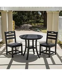 Boyel Living Hdpe 3-Piece Outdoor Patio Bistro Set Round Table with 2 Chairs Small Space