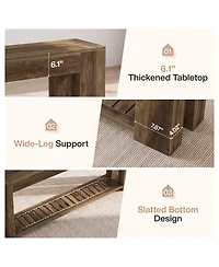 Tribesigns Farmhouse Console Table, Rustic Sofa Table with Storage, Industrial Wood Entry Table