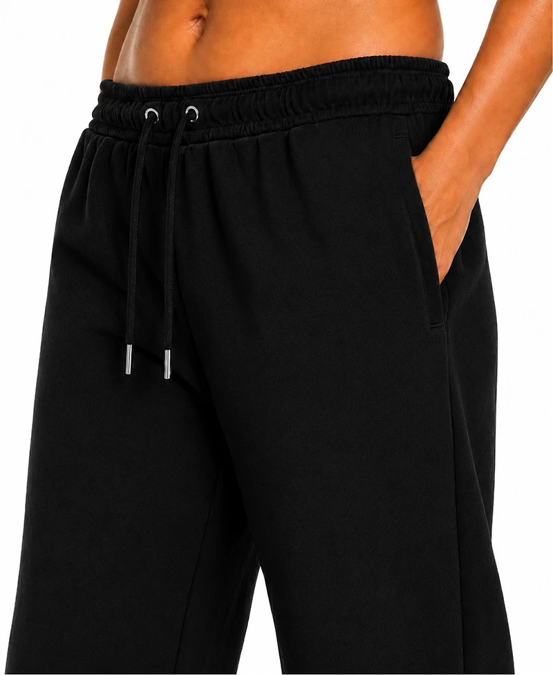 Blu Rock Women's Loose Fit Tech Fleece Performance Sweatpants with Open Bottom-3 Pack