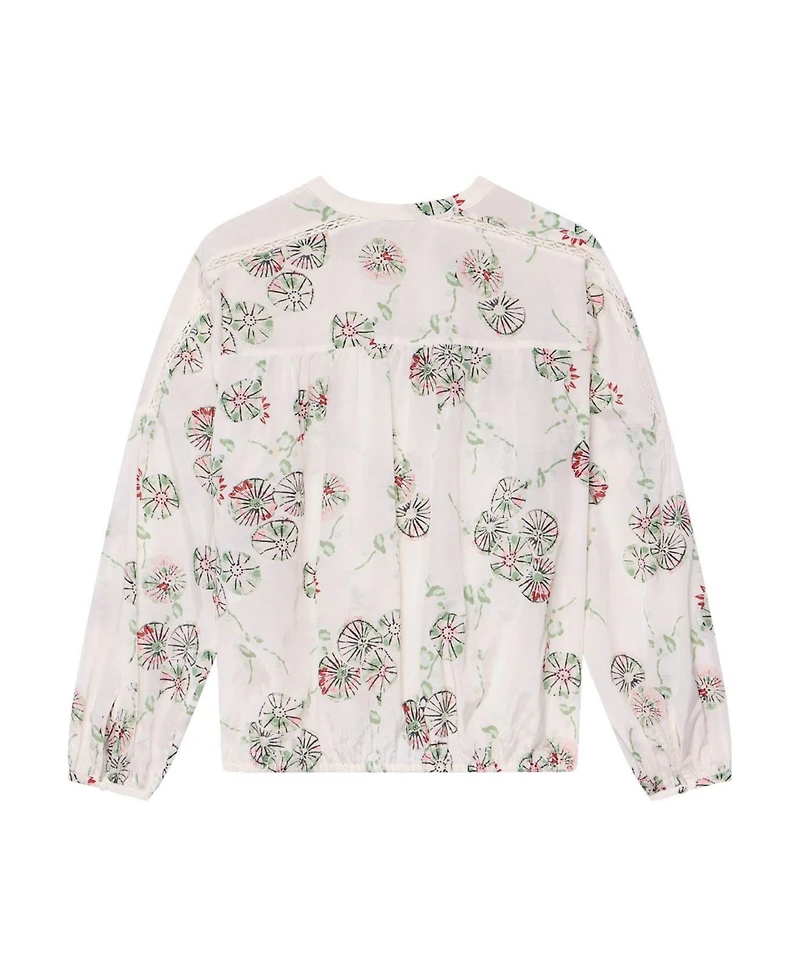 Mint Velvet Women's Floral Smocked Peasant Blouse