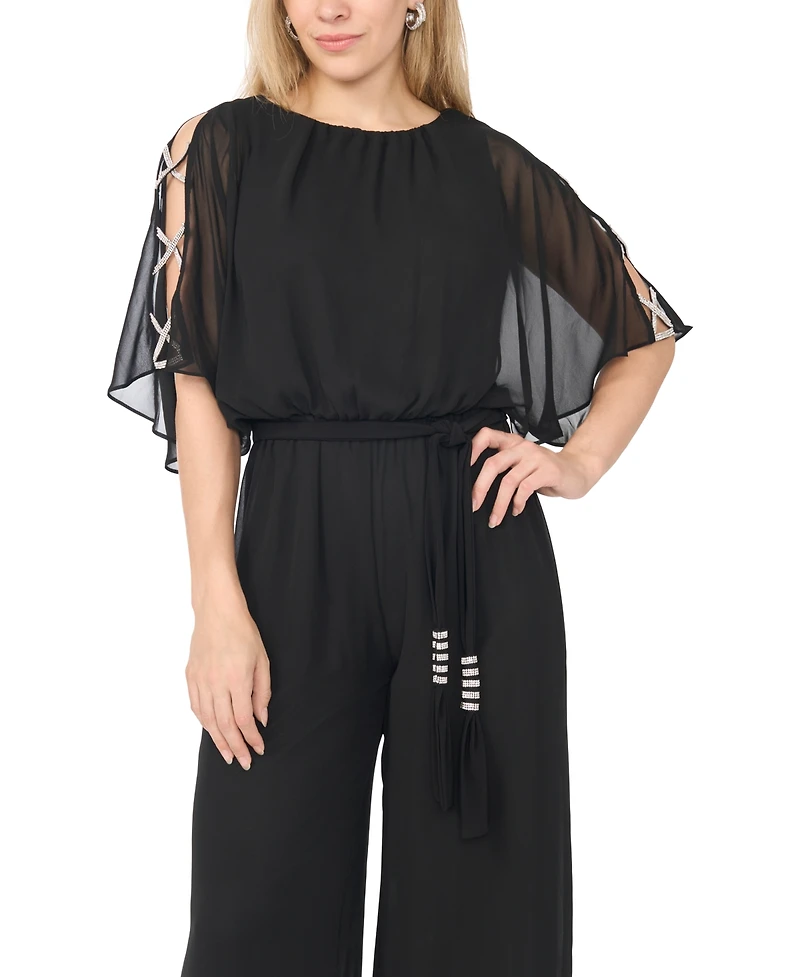 Msk Petite Crew Neck Blouson Jumpsuit