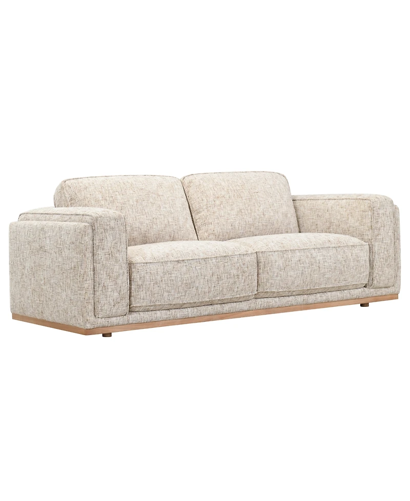 Baymont 91" Top-Grain Leather Pad-Arm Sofa, Macy's Exclusive