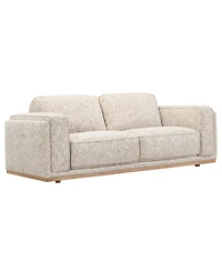 Baymont 91" Top-Grain Leather Pad-Arm Sofa, Macy's Exclusive