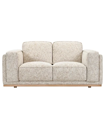 Baymont 69" Top-Grain Leather Pad-Arm Loveseat, Macy's Exclusive