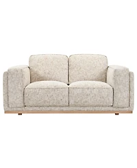 Baymont 69" Top-Grain Leather Pad-Arm Loveseat, Macy's Exclusive