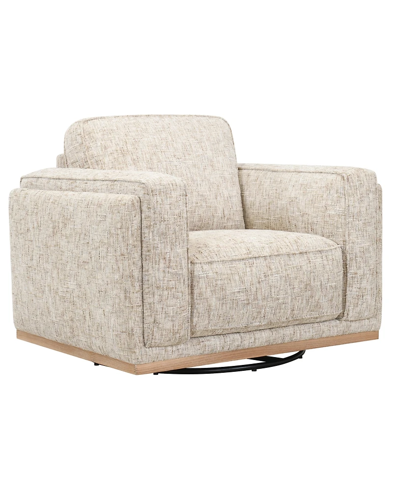 Baymont 42" Top-Grain Leather Swivel Chair, Macy's Exclusive