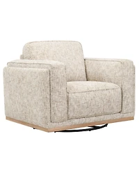 Baymont 42" Top-Grain Leather Swivel Chair, Macy's Exclusive