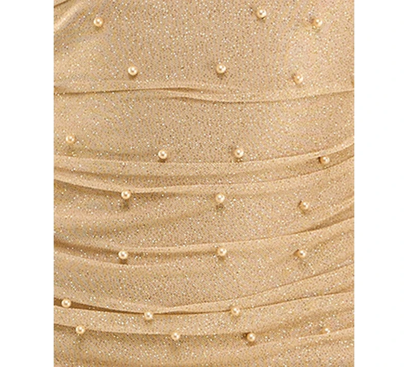 Emerald Sundae Juniors' Pearl and Glitter Long Sleeve Body-Con Dress