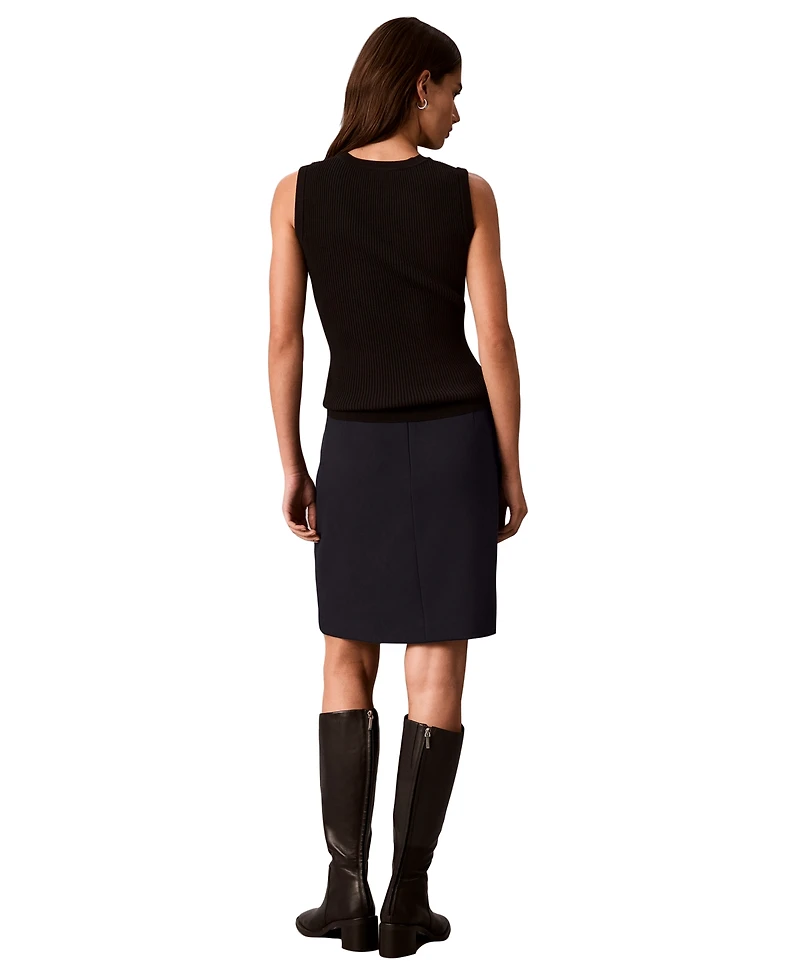 Calvin Klein Women's A-Line Twill Knee-Length Skirt