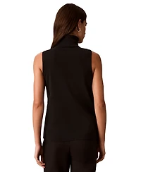 Calvin Klein Women's Drape Front Mock Neck Sleeveless Sweater
