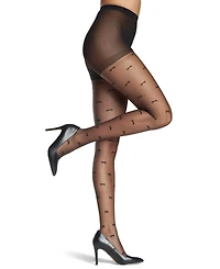MeMoi Women's Sheer Knit-In Bows Tights