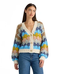 Nvlt Women's Chunky Hand-Knit V-Neck Cardigan