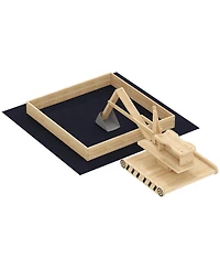 Glintex Wooden Sandbox with 360-Degree Digger and Liner, 72" x 35", Holds 440 lbs of Sand, Ages 3-6