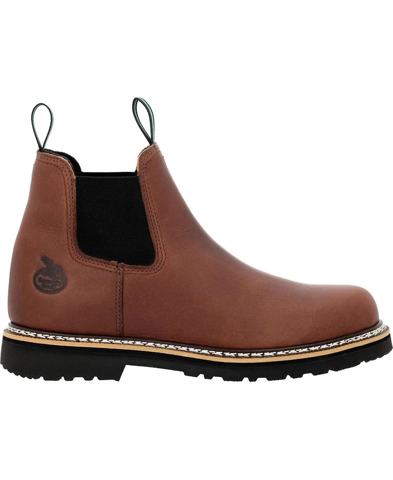 Georgia Boot Romeo Pull-On Full-Grain Leather Round Toe Work Boots
