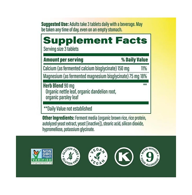 MegaFood Calcium and Magnesium Supplement, Magnesium Glycinate, Bone and Heart Health, 90 Ct