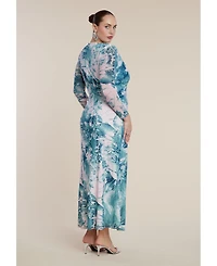 Eloquii Women's Printed Mesh Maxi Dress