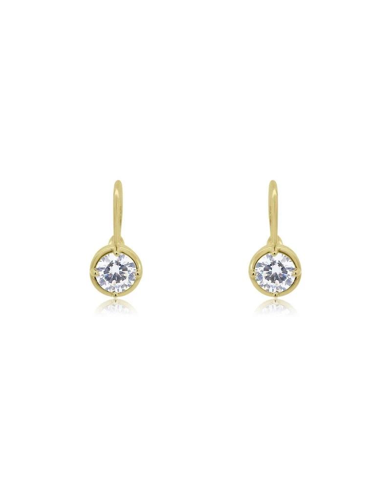 The Lovery Cz Round Drop Hook Earrings 14K Gold-Plated Sterling Silver