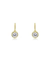 The Lovery Cz Round Drop Hook Earrings 14K Gold-Plated Sterling Silver