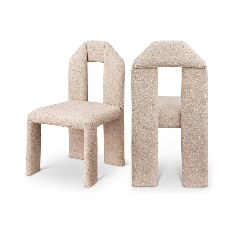 Meridian Furniture Bennett Boucle Fabric Dining Chair, Set of 2