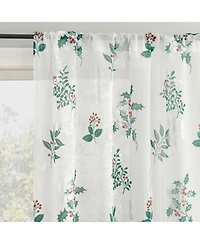 No. 918 Berry Creek Christmas Metallic Sheer Rod Pocket Curtain Panel Pair