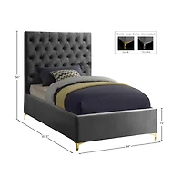 Meridian Furniture Cruz Velvet Twin Bed