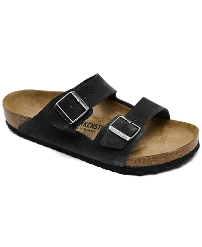 Birkenstock Men's Arizona Suede Leather Soft Footbed Sandals from Finish Line
