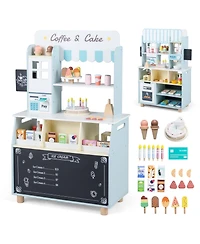 Gymax Ice Cream Shop Wooden 27-Piece Playset, Ages 3+
