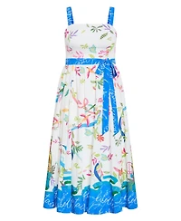 City Chic Plus Free Spirit Print Sleeveless Midi Dress