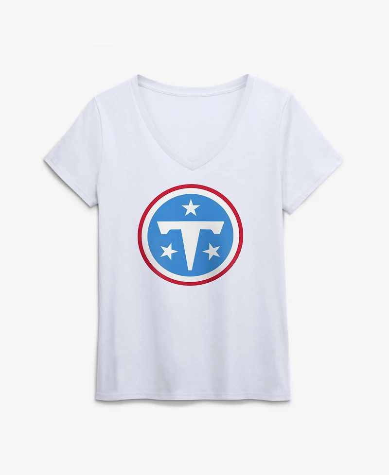 Logo Athletic Women's Tennessee Titans V-Neck Short-Sleeve T-Shirt