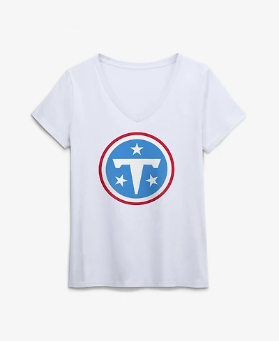 Logo Athletic Women's Tennessee Titans V-Neck Short-Sleeve T-Shirt
