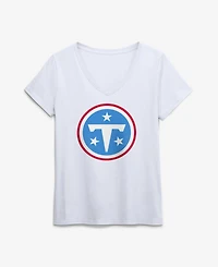 Logo Athletic Women's Tennessee Titans V-Neck Short-Sleeve T-Shirt
