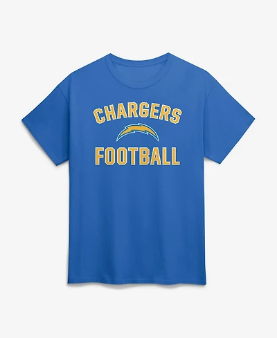 Logo Athletic Men's Los Angeles Chargers Arch Victory Crewneck Cotton T-Shirt