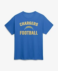 Logo Athletic Men's Los Angeles Chargers Arch Victory Crewneck Cotton T-Shirt